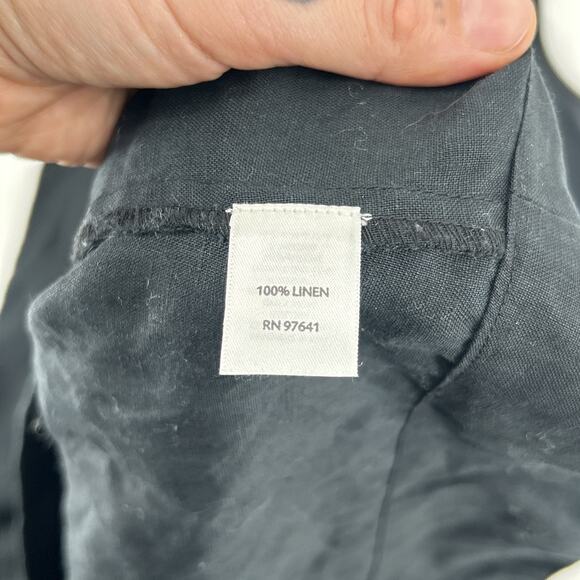 J. Jill Black Linen Tank Dress Size M Maxi Sleeveless A-Line Minimalist Resort - Picture 8 of 9